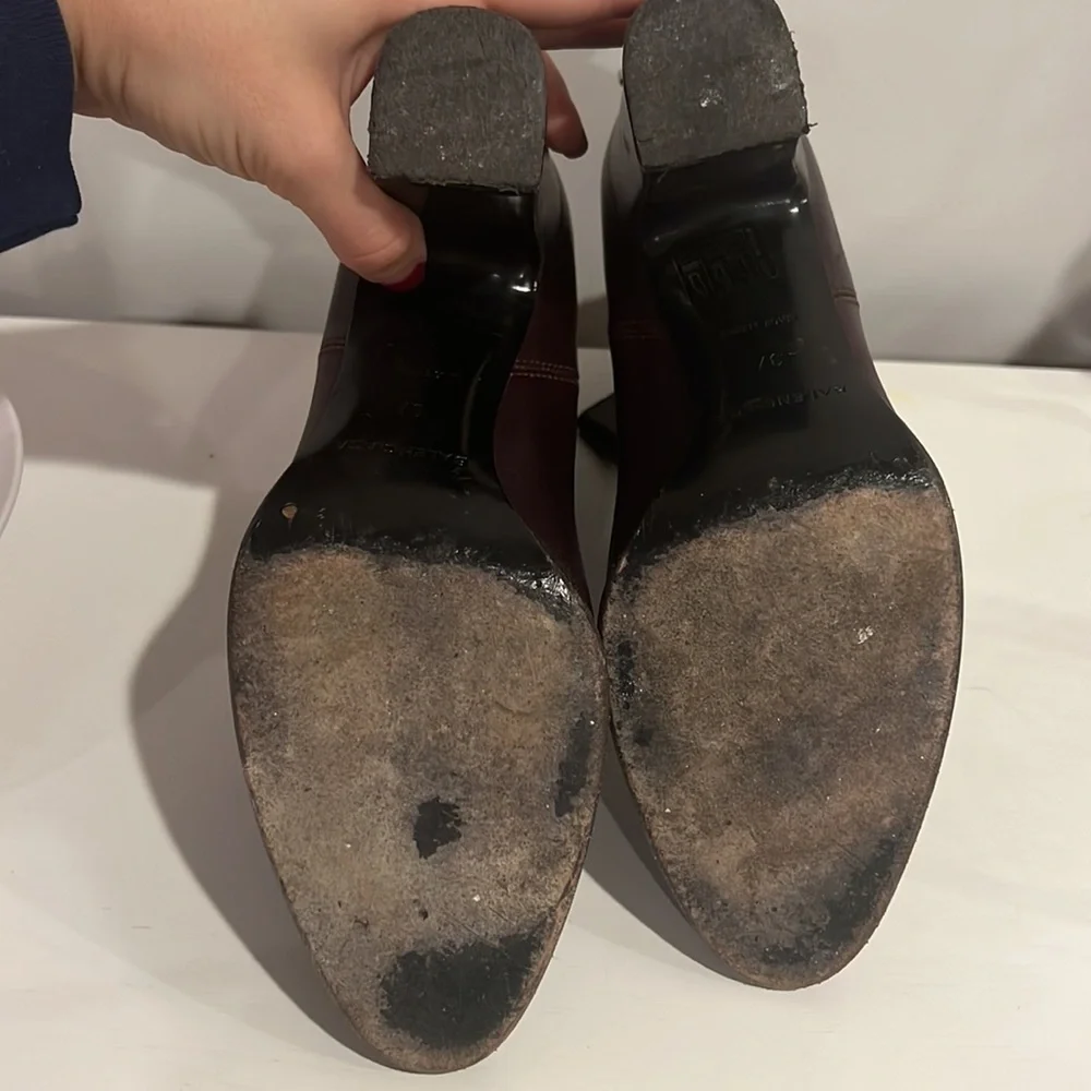 Balenciaga Violet Plum Leather Boots 37 - Picture 2 of 10